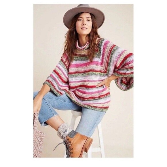 Anthropologie Candice Bell Sleeved Oversized Sweater XS / Small Made in Italy - Picture 1 of 8